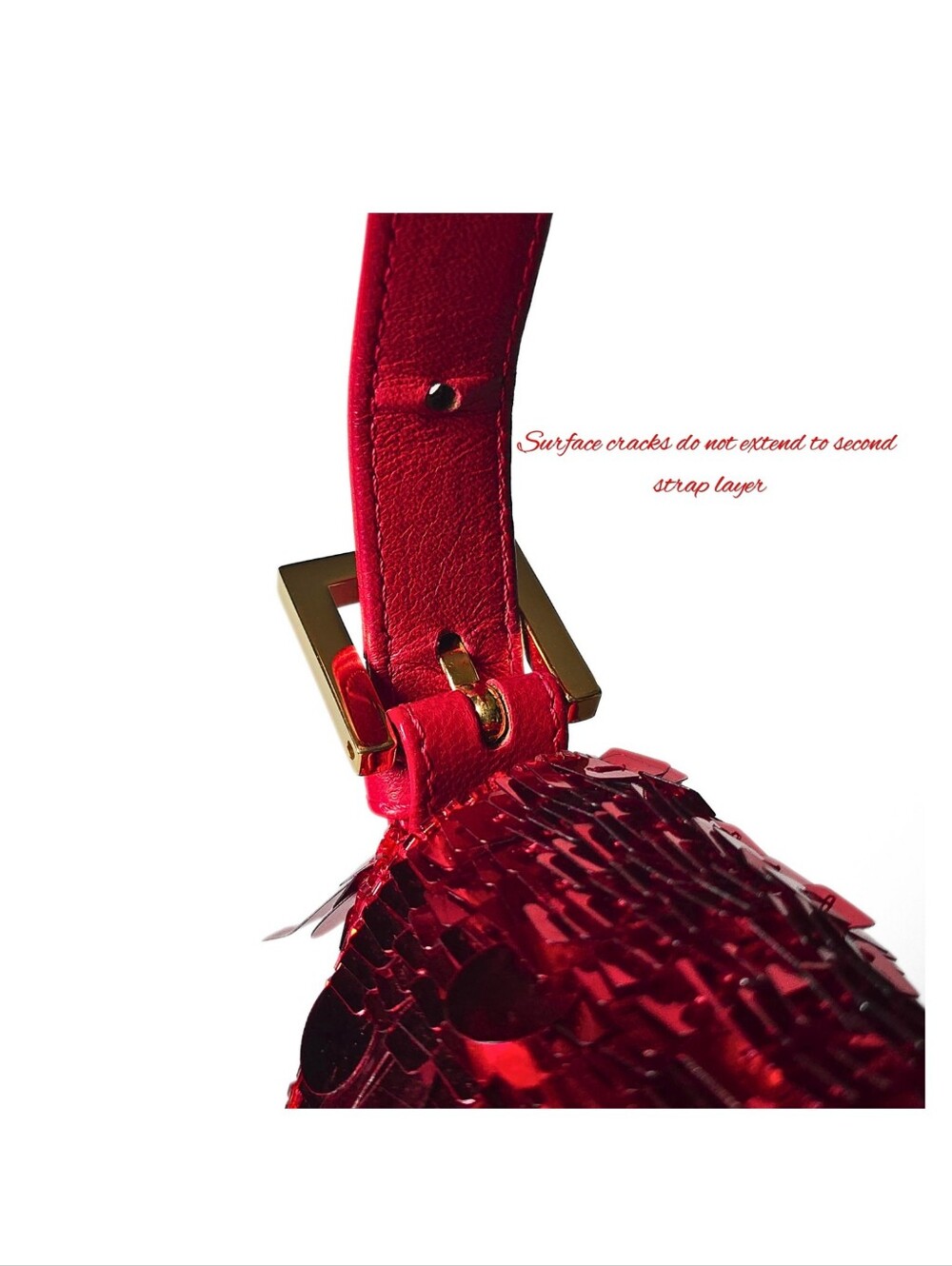 **SOLD**Fendi Baguette Vintage Ruby Red Sequins Red Version of ASO SATC - Picture 11 of 17